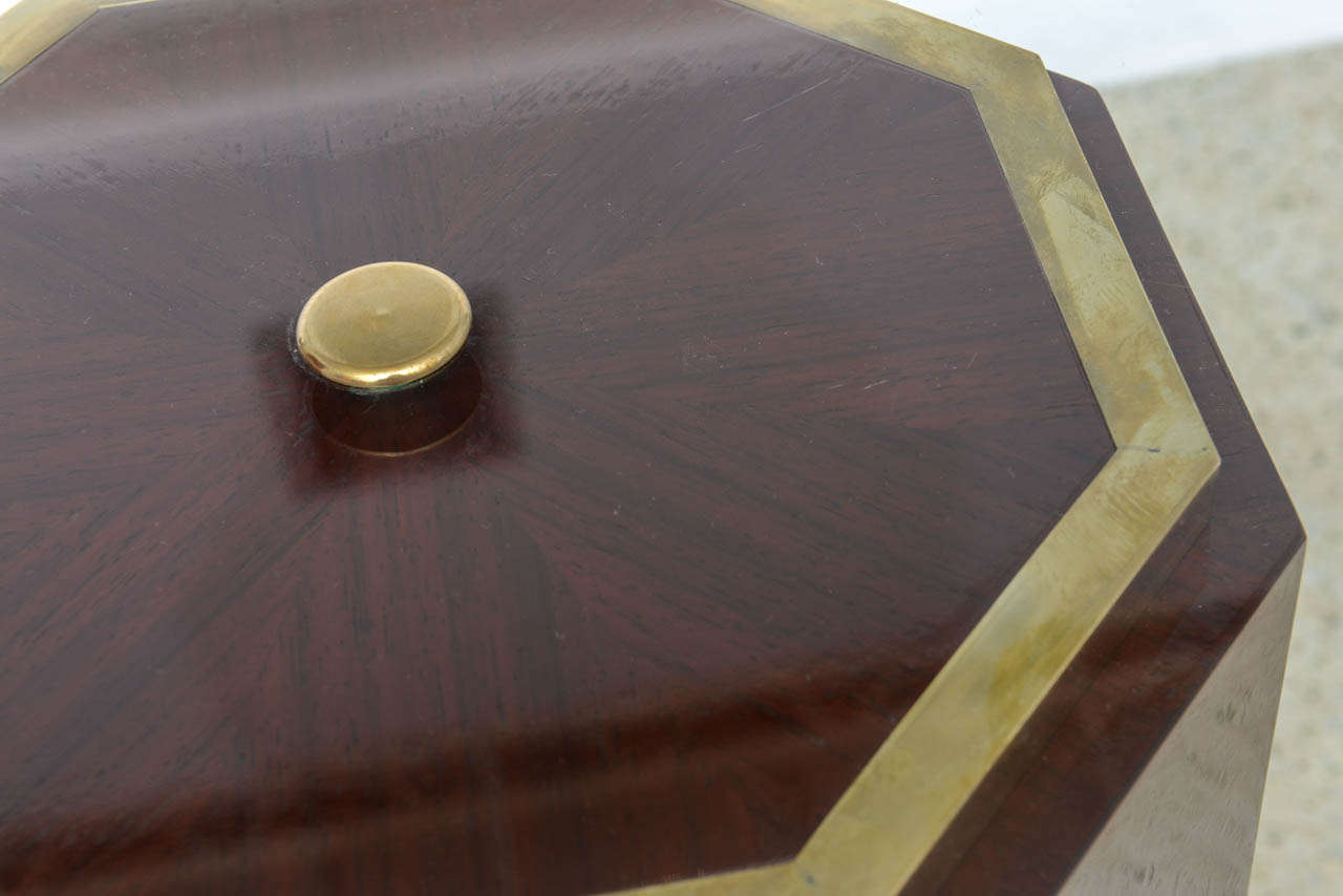 French Modern Mahogany, Bronze and Glass Center Table, Attributed to J. Quinet For Sale 5