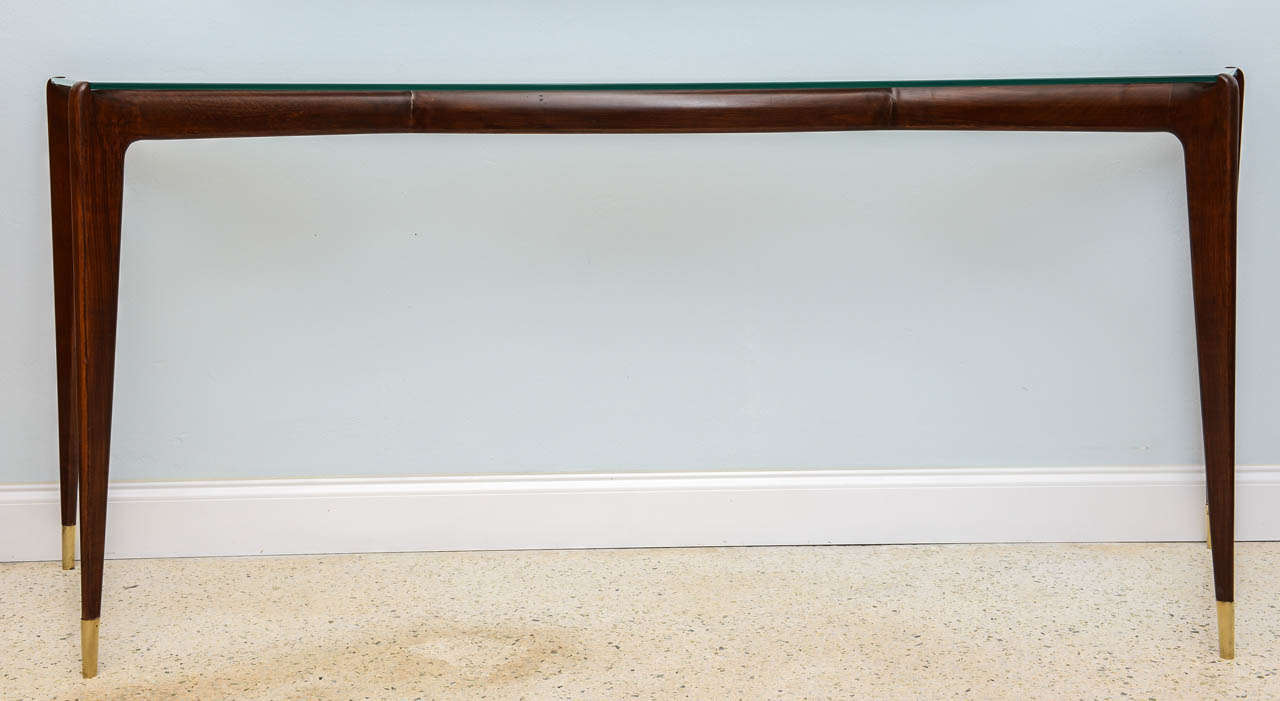 Italian Mahogany Console, Attributed to Gio Ponti 1