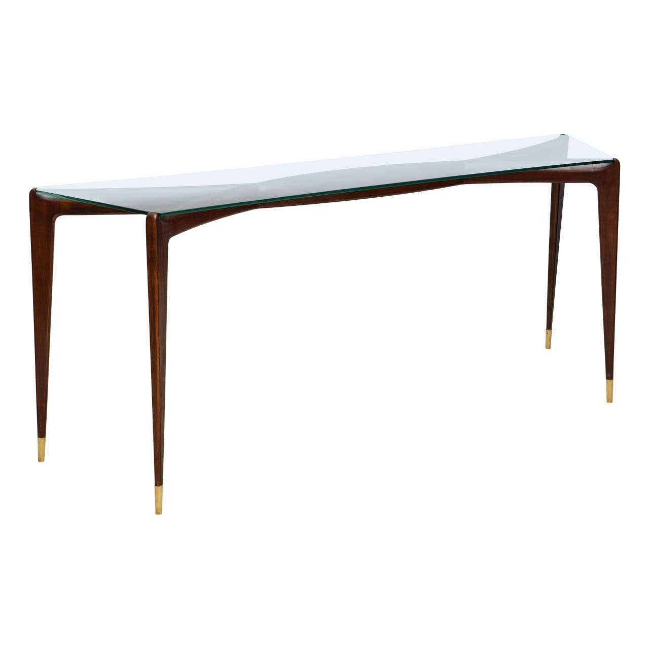 Italian Mahogany Console, Attributed to Gio Ponti