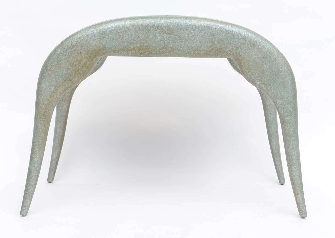 Mid-Century Modern French Modern Shagreen Bench by R and Y Augousti For Sale