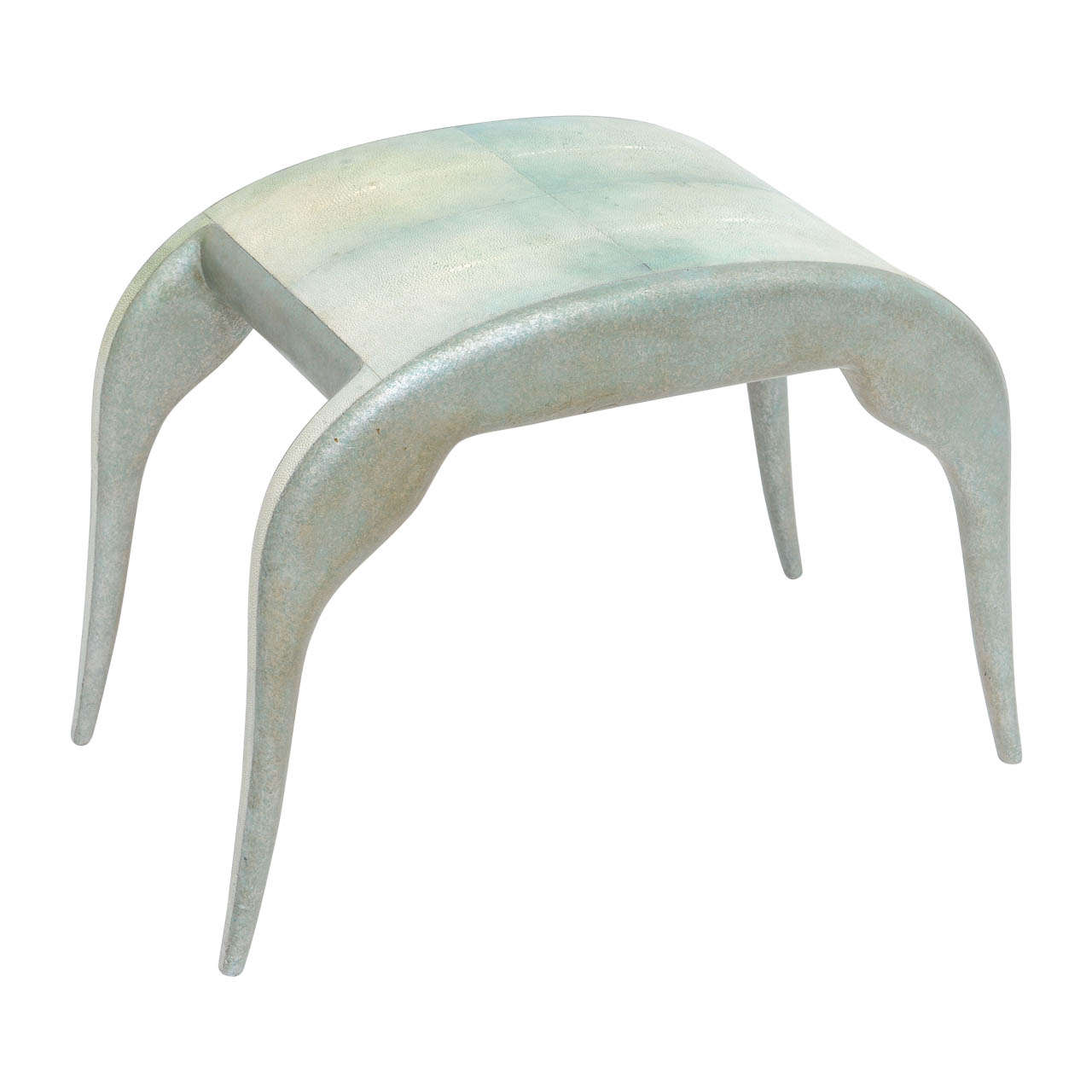 French Modern Shagreen Bench by R and Y Augousti For Sale