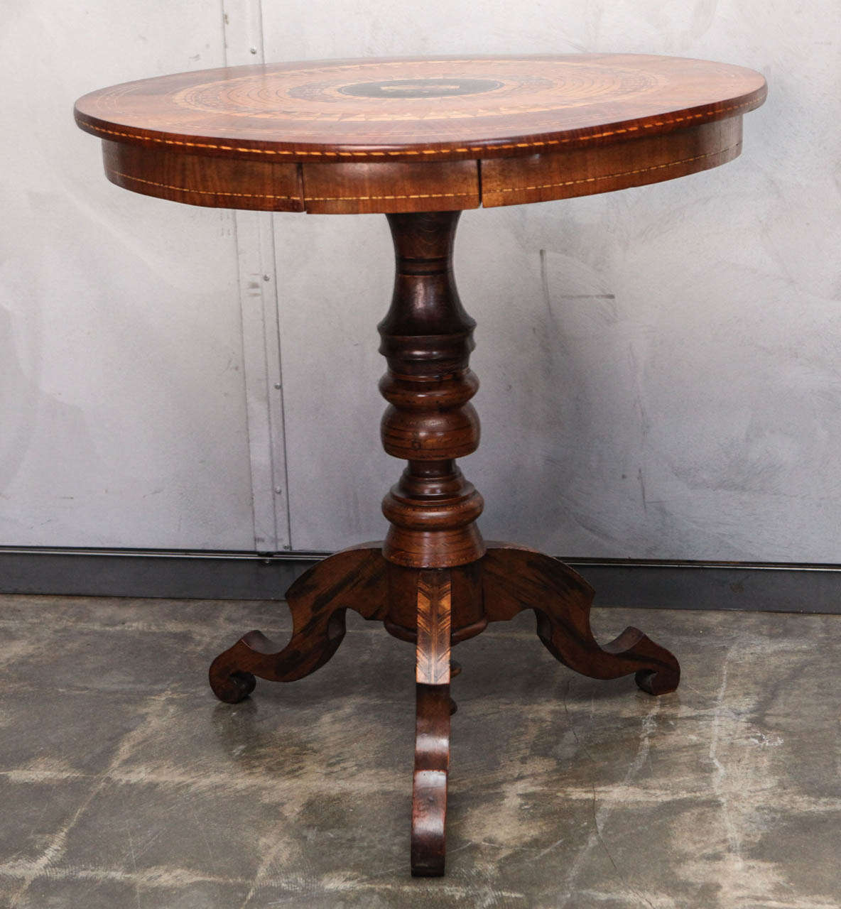 Victorian 19th Century Italian Marquetry & Parquetry Table For Sale