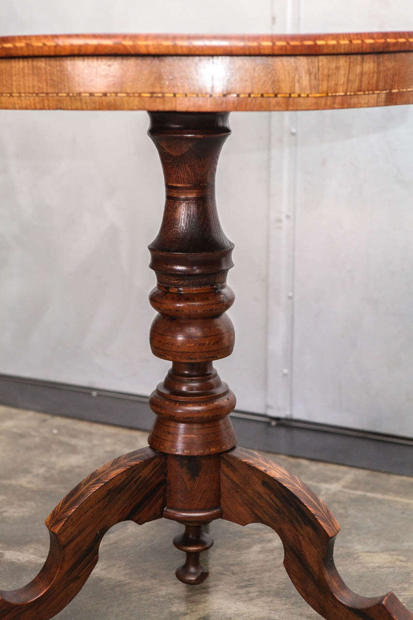Ebony 19th Century Italian Marquetry & Parquetry Table For Sale