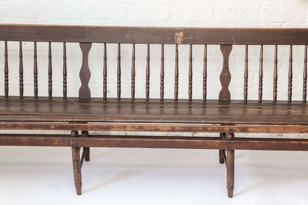 Rustic 19th Century American Station Bench