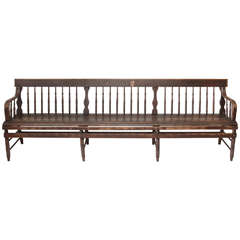 Antique 19th Century American Station Bench