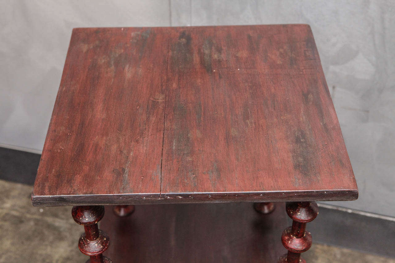 Folk Art 19th Century Victorian Pine Spool Table