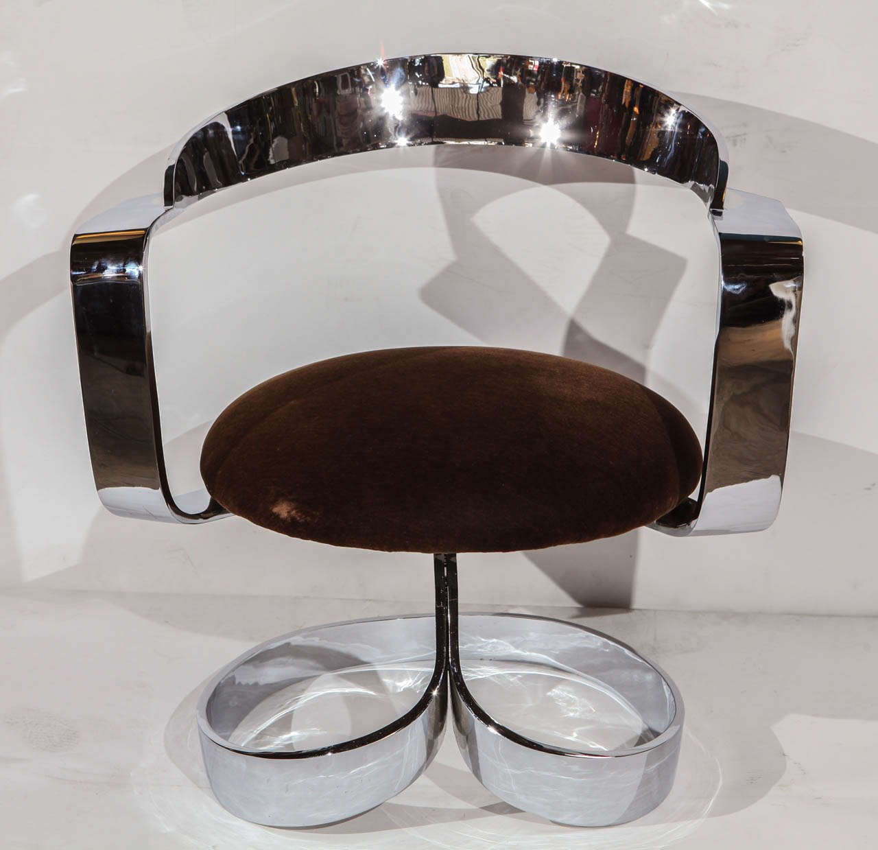 Modern Polished Chrome Plated Steel Ribbon Chair