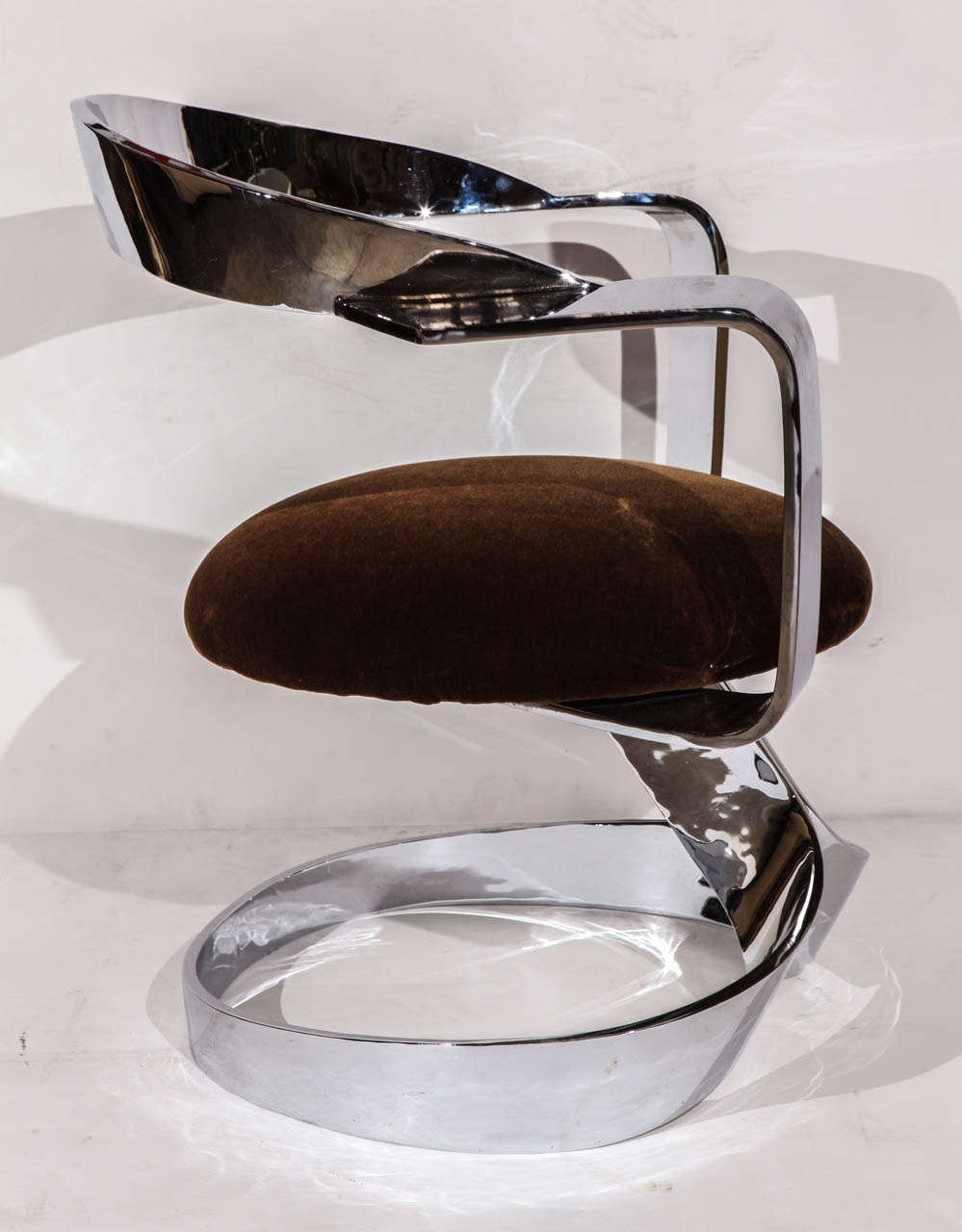20th Century Polished Chrome Plated Steel Ribbon Chair