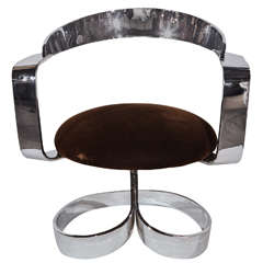 Polished Chrome Plated Steel Ribbon Chair