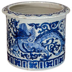 Blue and White Chinese Cachepot