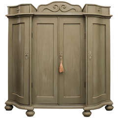 Swedish Painted Pine Serpentine Side Cupboard