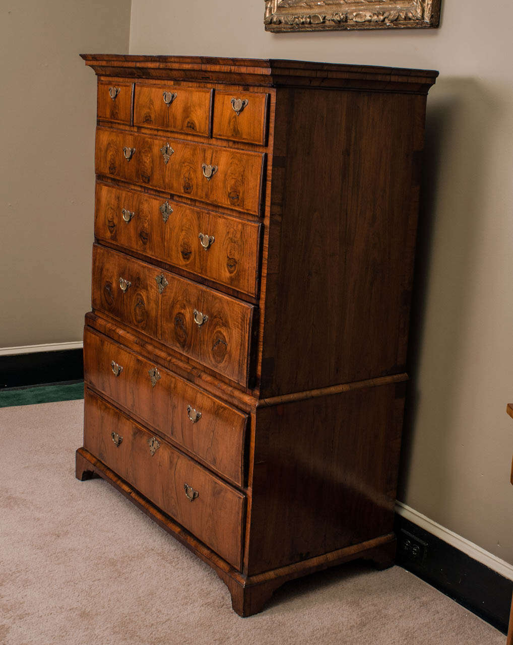 George I Walnut Chest on Chest
