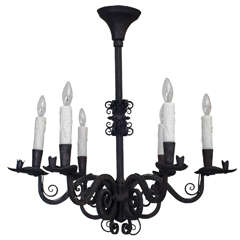 Six-Light Iron Chandelier