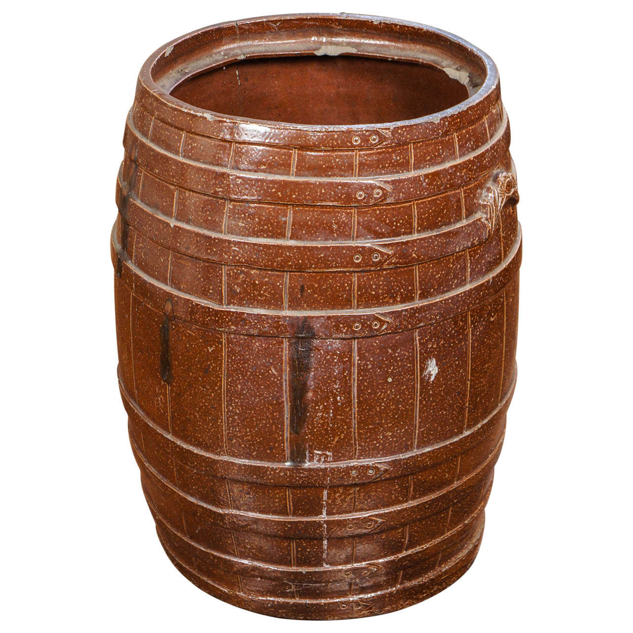 19th Century Stoneware Barrel For Sale
