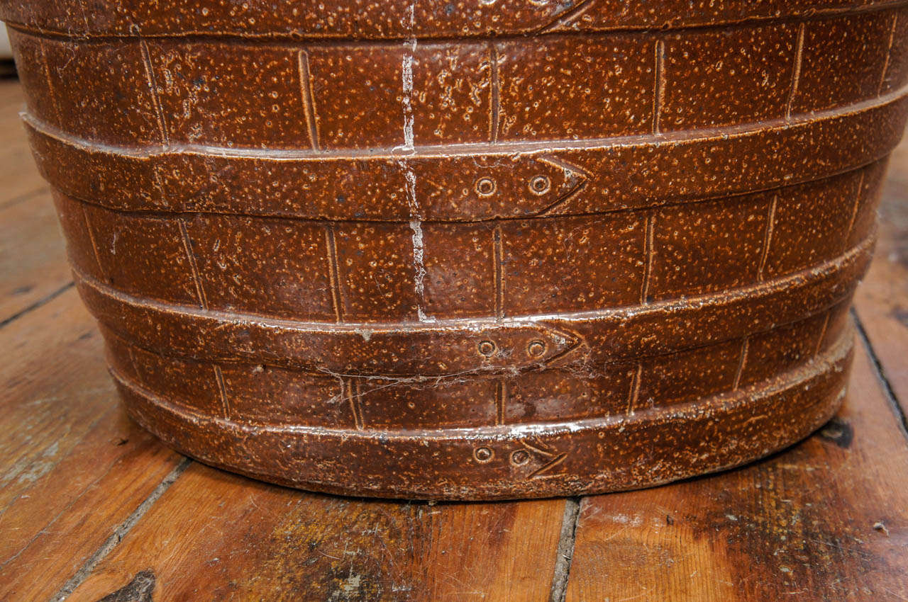 19th Century Stoneware Barrel In Good Condition For Sale In Millbrook, NY