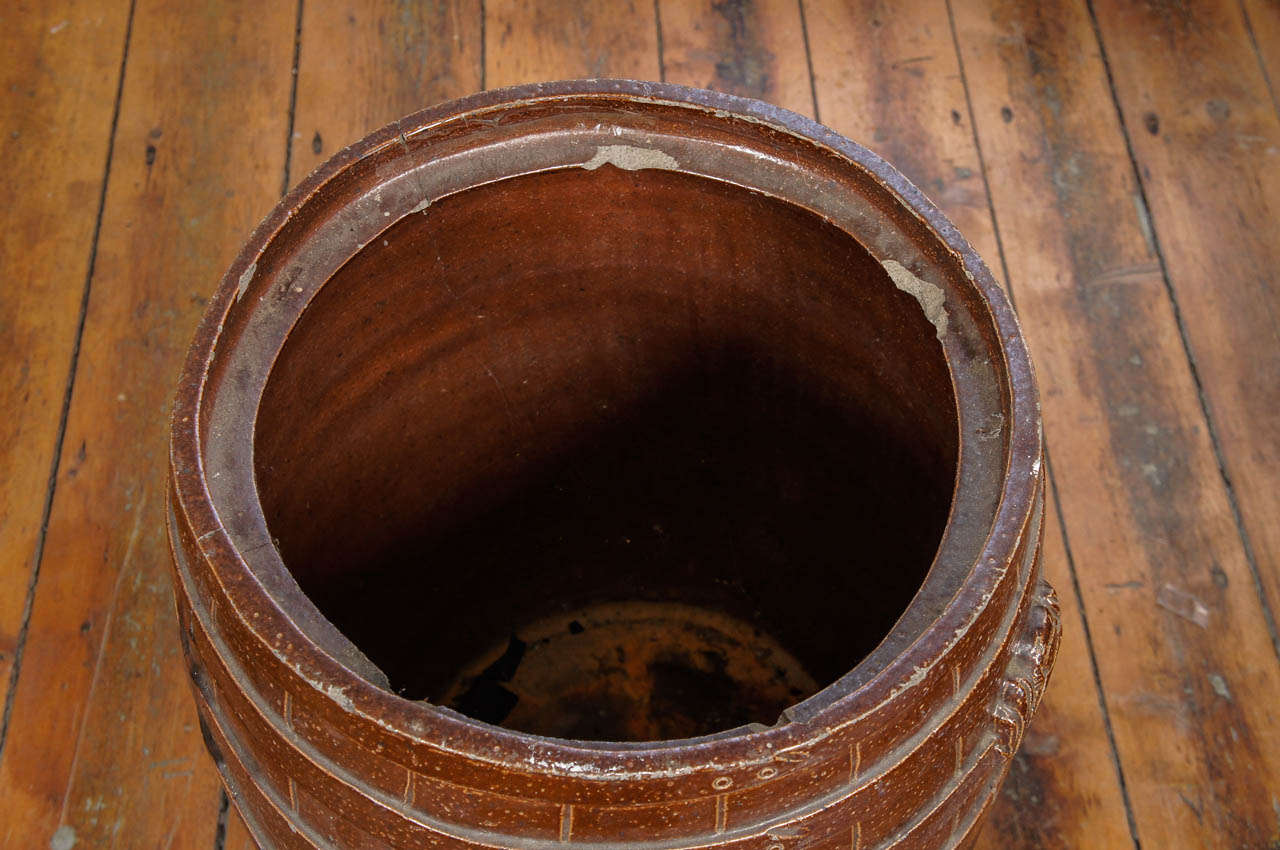 Pottery 19th Century Stoneware Barrel For Sale