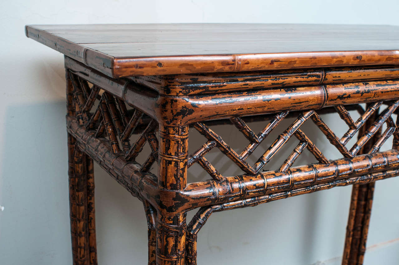 Fretwork 18th Century Bamboo Side Table