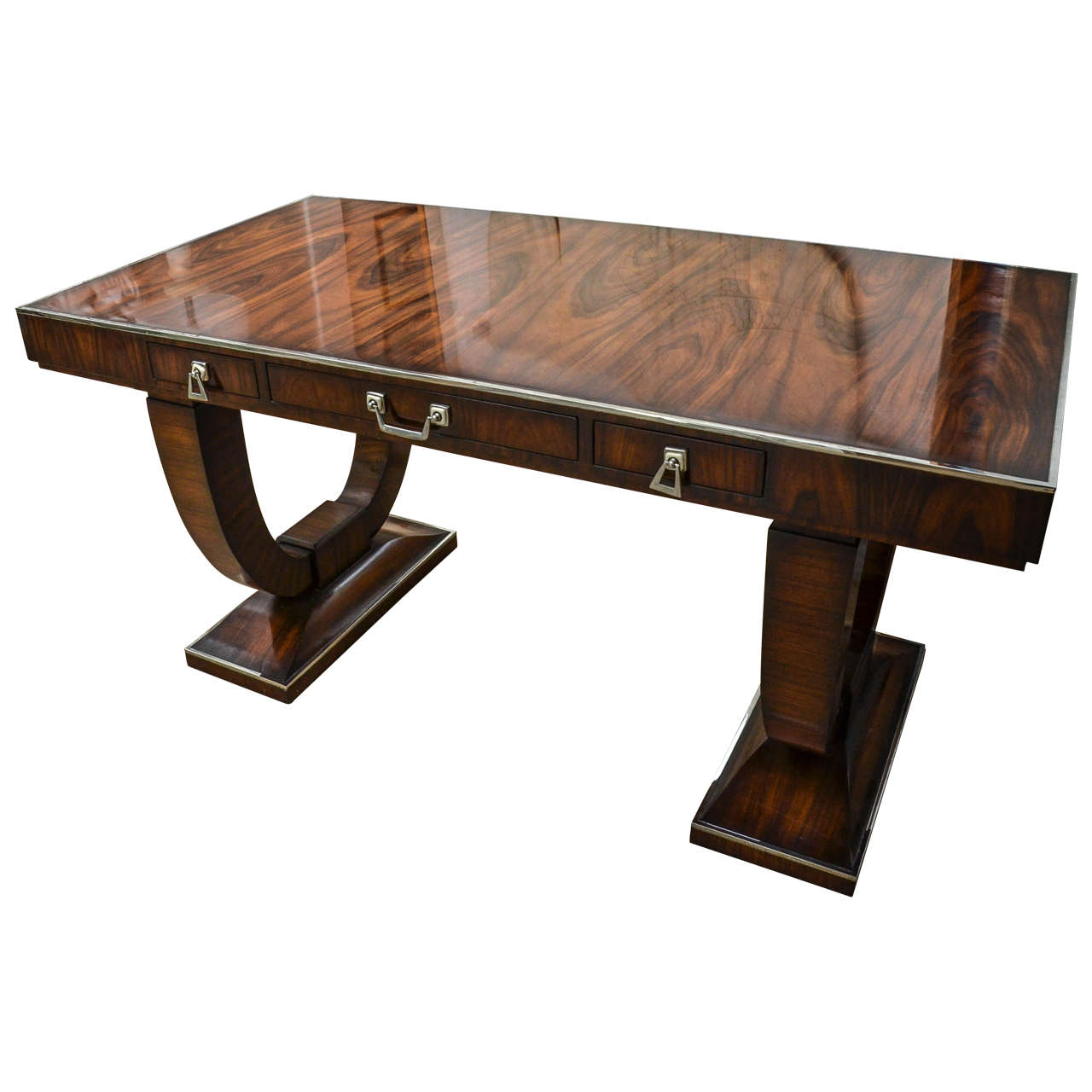 Deco Style Walnut Partners Desk