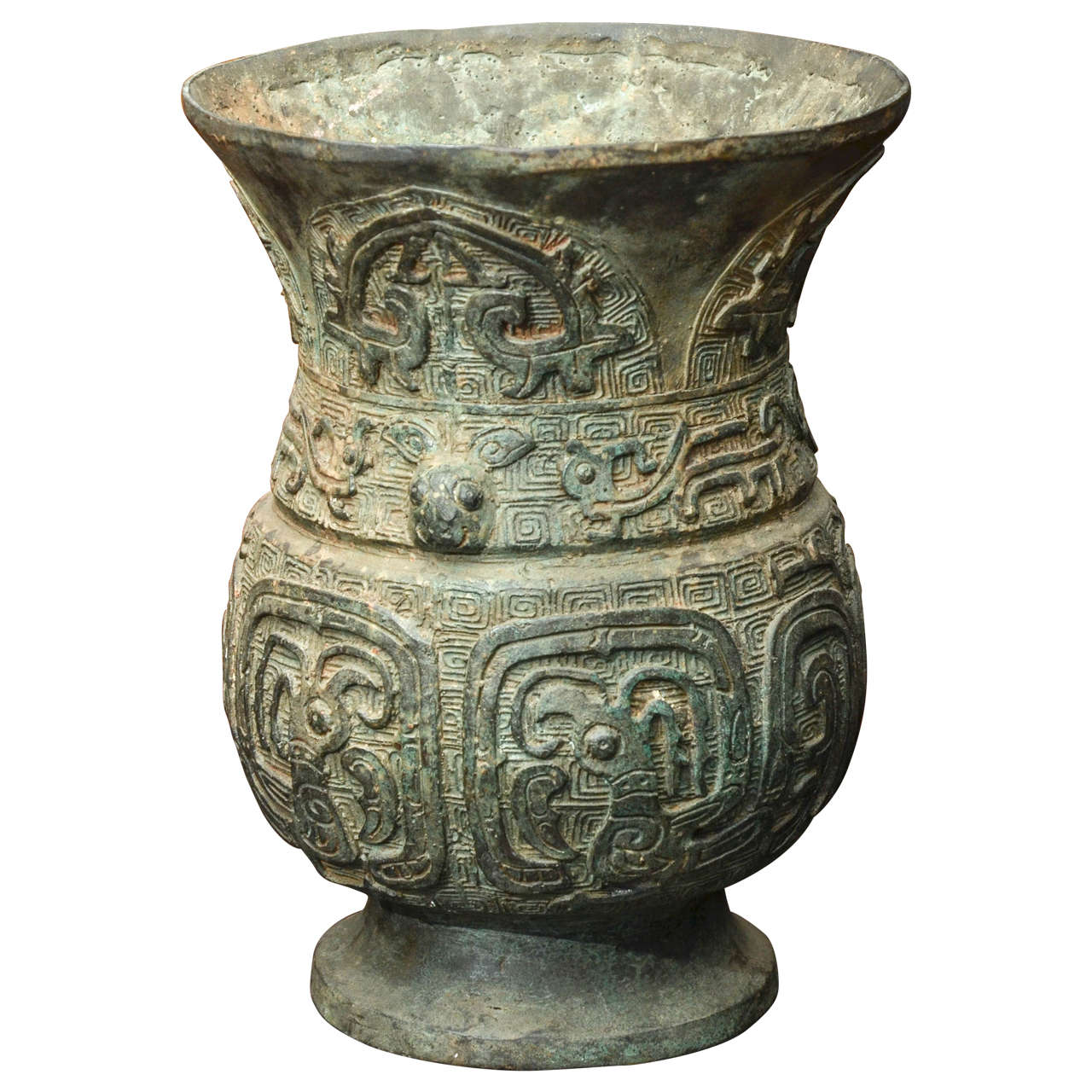 Turn of the Century Thai Lost Wax Cast Bronze Classically Inspired Urn For Sale