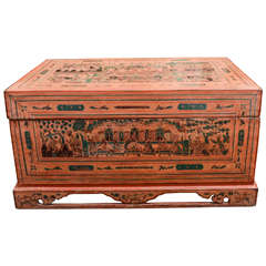 Late 19th Century Thai Lacquered Footed Document Box