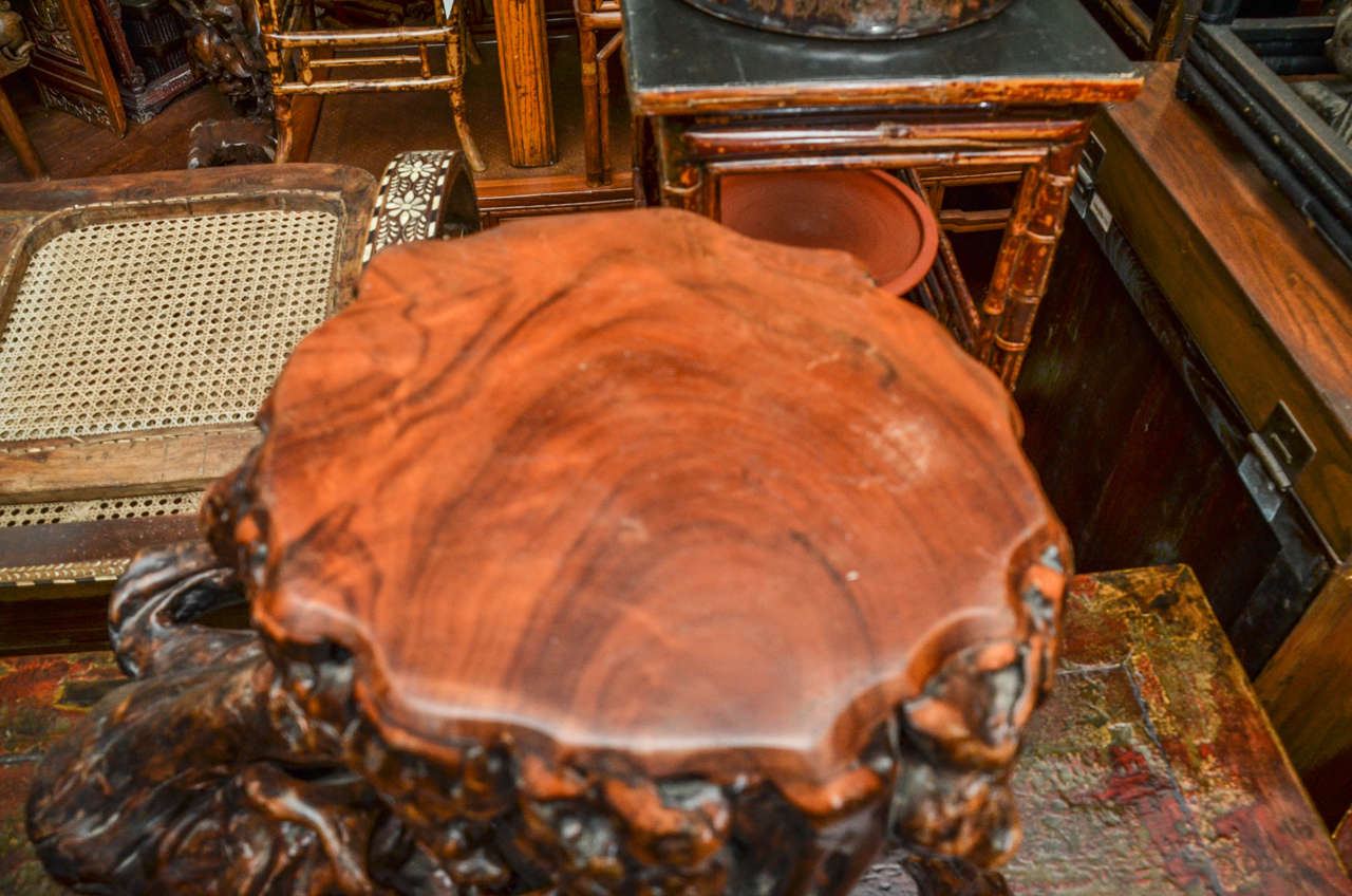 Turn of the Century Qing Dynasty Southern Elm Root Stool For Sale 1