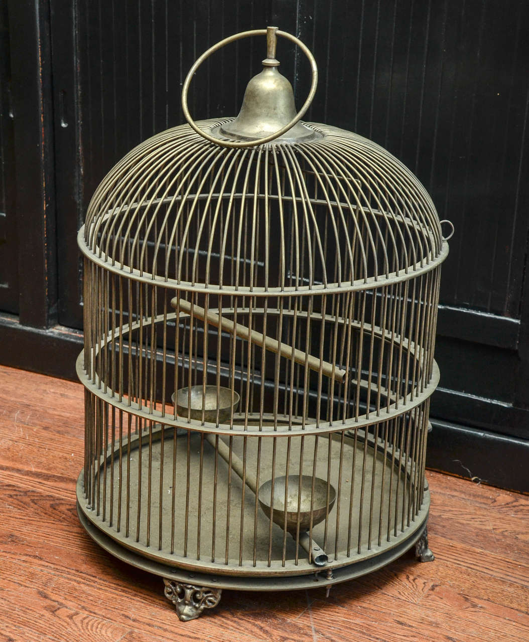 Turn of the Century Indian Silver Plated Brass Bird Cage