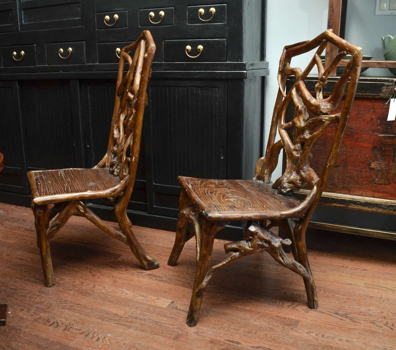 Turn of the Century Qing Dynasty Southern Elm Root Side Chair In Excellent Condition In East Hampton, NY