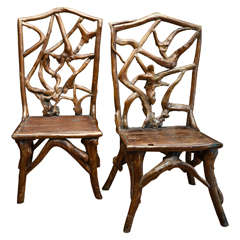 Turn of the Century Qing Dynasty Southern Elm Root Side Chair