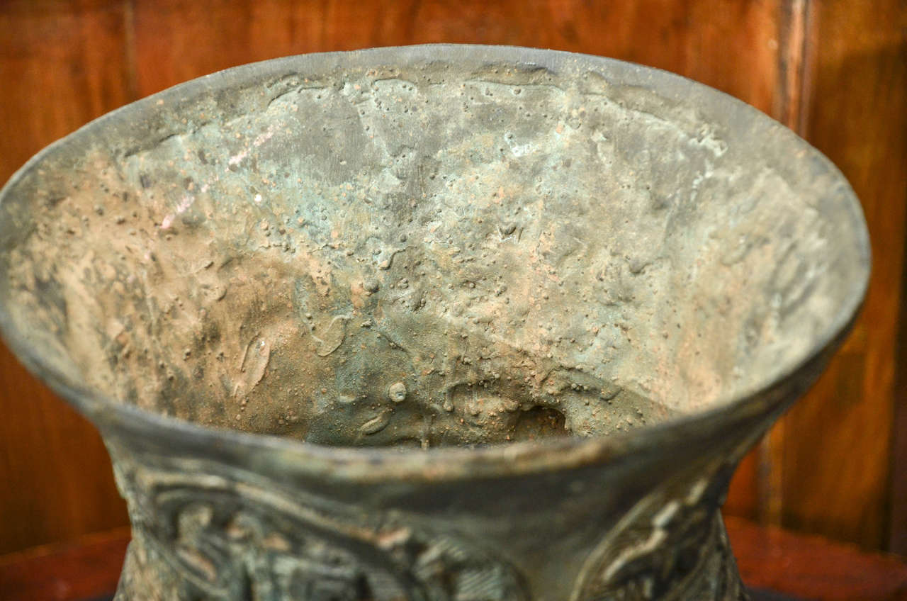 Turn of the Century Thai Lost Wax Cast Bronze Classically Inspired Urn For Sale at 1stDibs