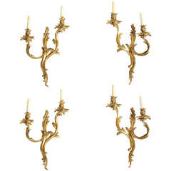 Set of Four Bronze Dore Sconces
