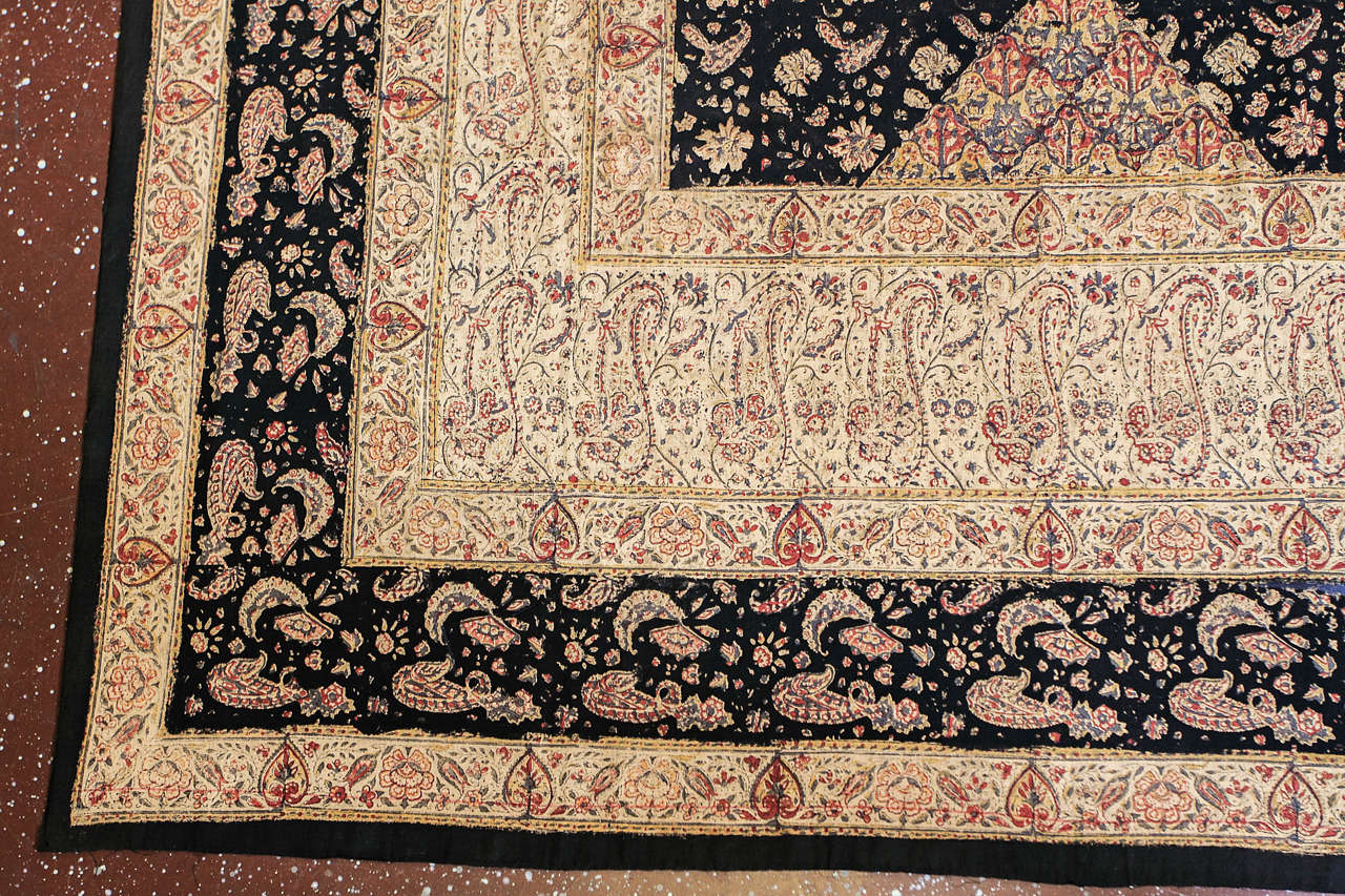 Dyed Antique Palampore Textile Made for the Persian Market, circa 1900 For Sale