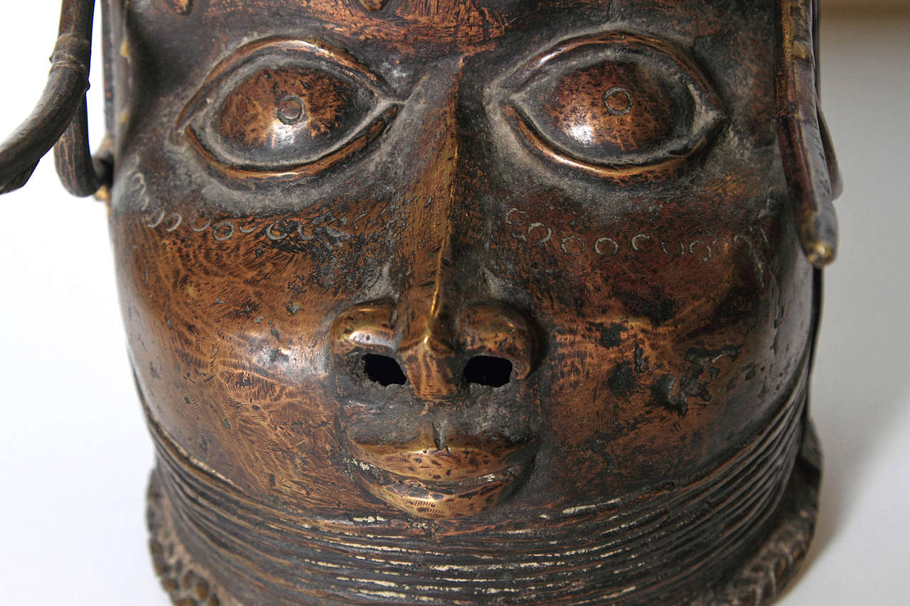 Memorial Cast Bronze Head, Benin Style 1