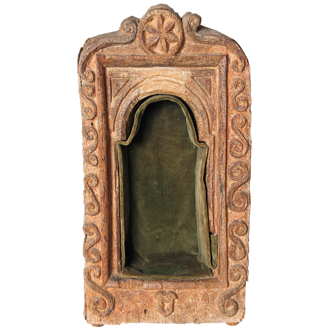 Early 18th Century Spanish Altar Carved from Tree Trunk at 1stDibs