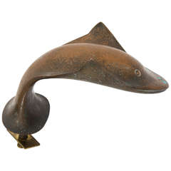 Bronze Fountainhead Sculpture in the Shape of a Flying Fish