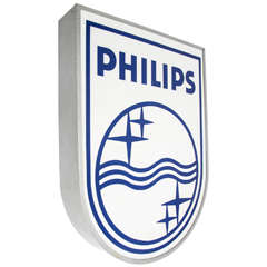 Mid-Century Industrial Fluorescent "Philips" Sign 9