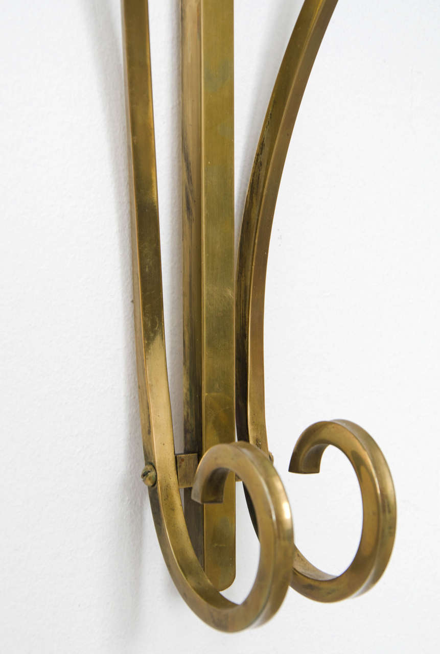 20th Century Wall-Mounted Brass Console Table, Italy 1950s