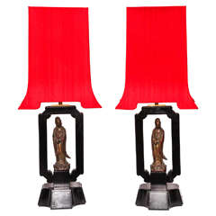 Pair of 1940s Art Moderne Table Lamps by James Mont