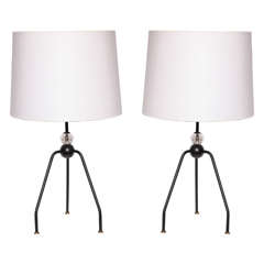 Pair of 1940s French Art Moderne Table Lamps 5