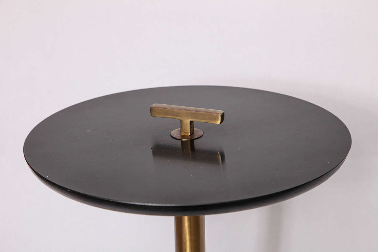 American 1950s Modernist Architectural Brass and Bakelite Side Table