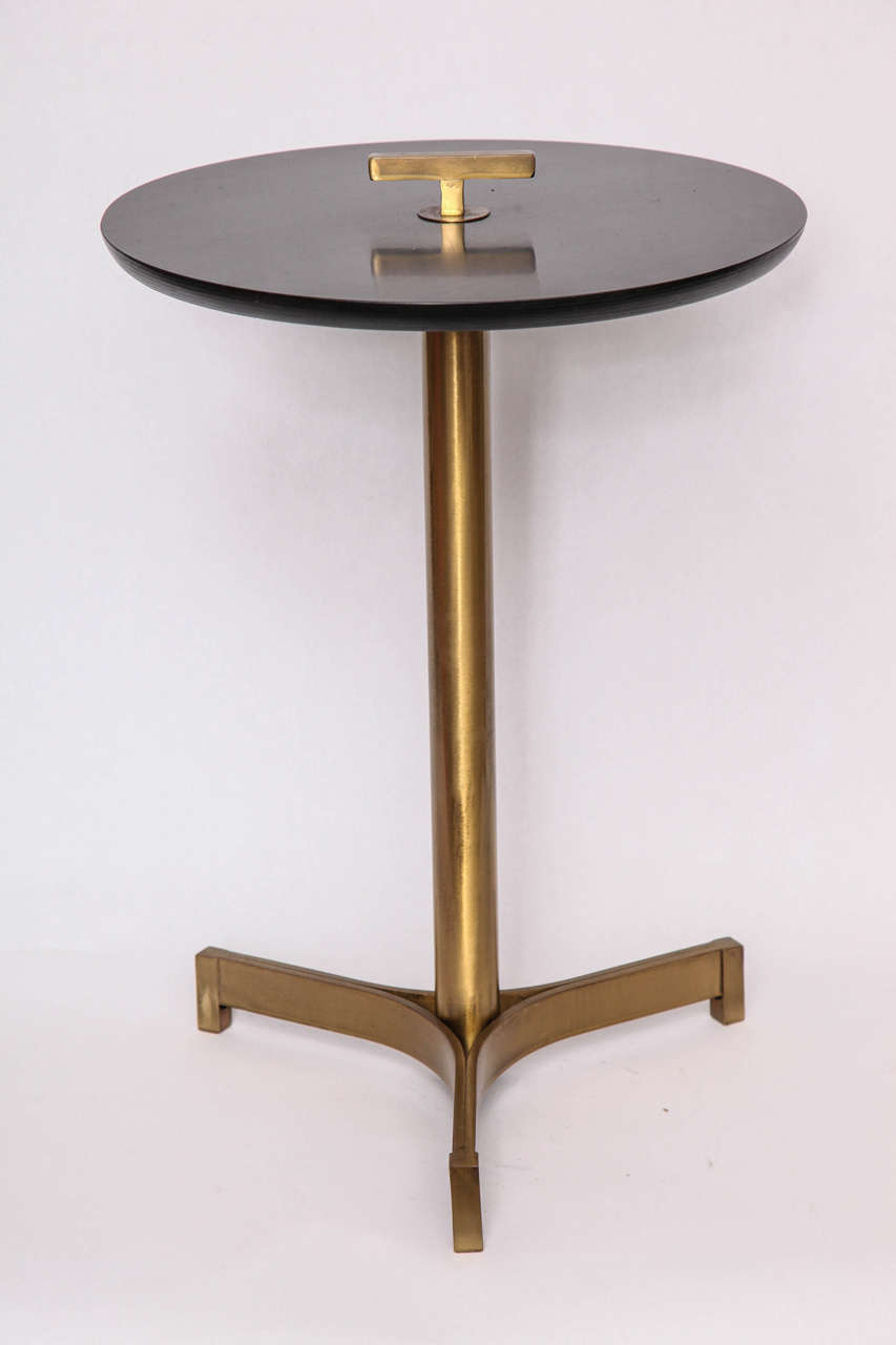 Mid-20th Century 1950s Modernist Architectural Brass and Bakelite Side Table