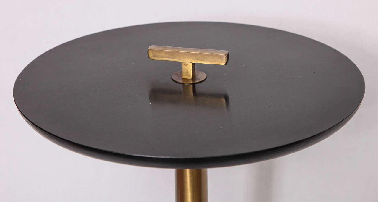 1950s Modernist Architectural Brass and Bakelite Side Table 1