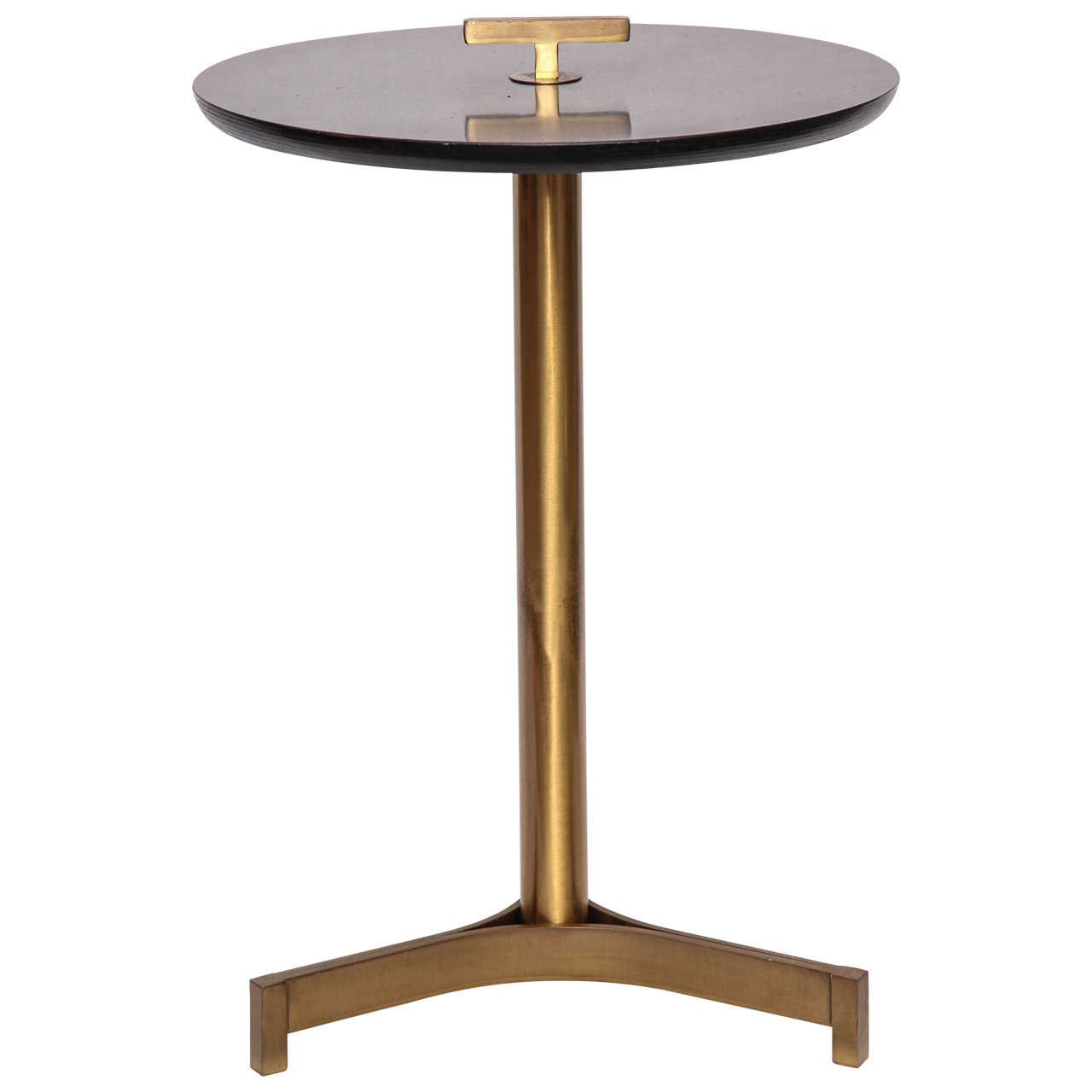 1950s Modernist Architectural Brass and Bakelite Side Table