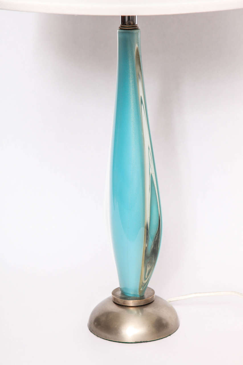 Hand-Crafted Salviati Table Lamp Mid Century Modern Murano Art Glass Italy 1950's For Sale