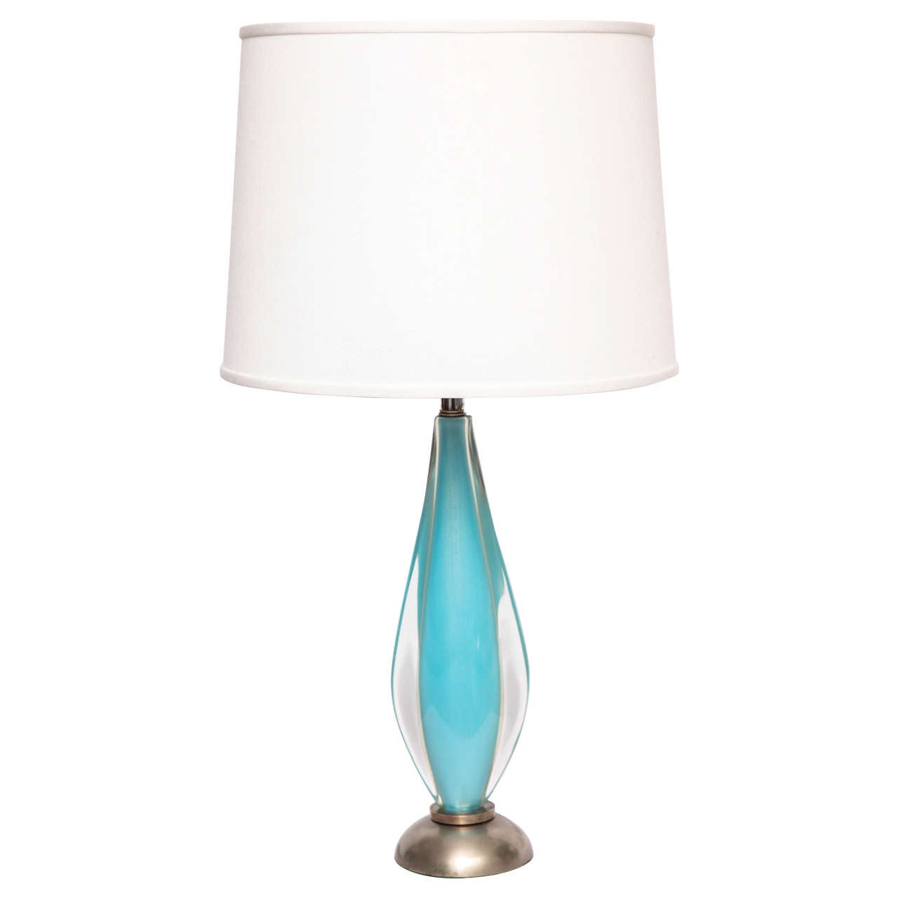 Salviati Table Lamp Mid Century Modern Murano Art Glass Italy 1950's For Sale