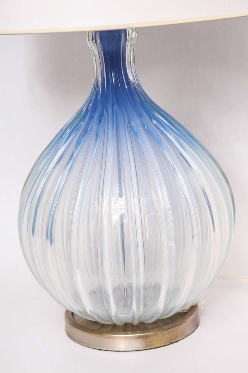 Mid-Century Modern  Seguso Table Lamp Murano Art Glass Italy 1950's For Sale