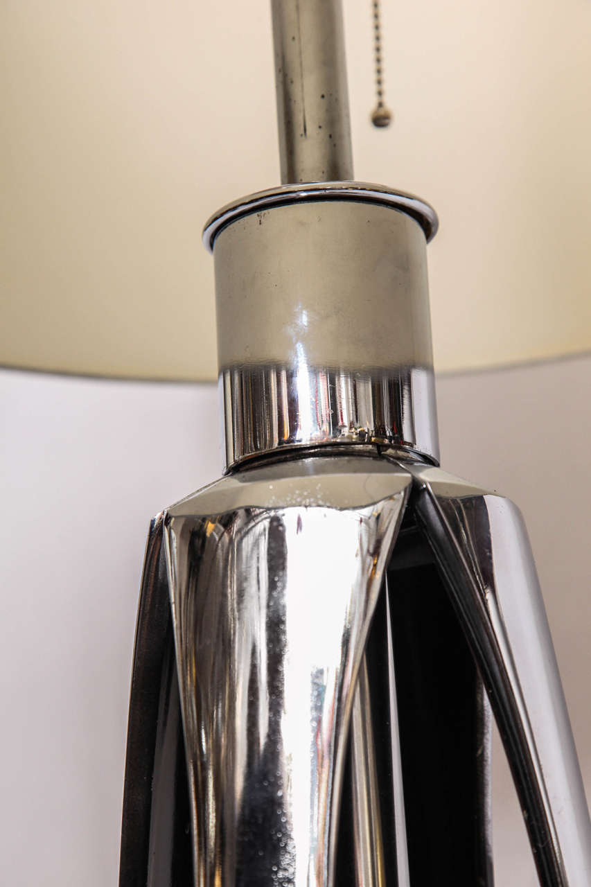 Polished Table Lamp Mid Century Modern Futuristic 1970's