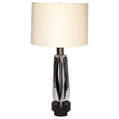 1970s Futuristic Polished Nickel Table Lamp 12