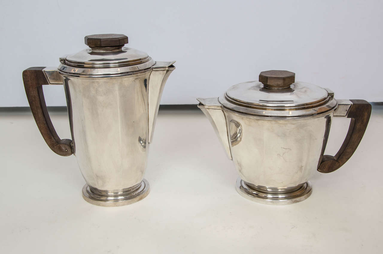 1930's French Silver Plated Art Deco Tea Set 2