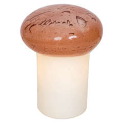 1970's Hand Blown Murano Table Lamp in Pink and White glass 2