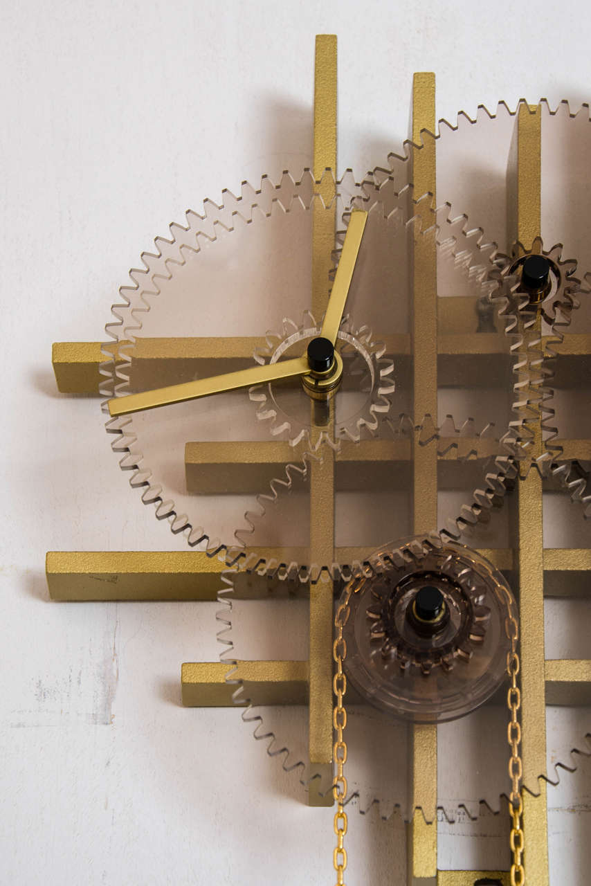 Mid-Century Modern Wall  Mounted Skeleton Clock